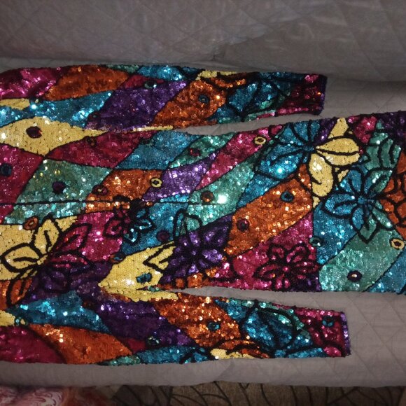 Sequins w/beadwork event dress with matching sequin shoes(creative creations) - Picture 5 of 9